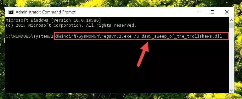 Creating a new registry for the Ds05_sweep_of_the_trollshaws.dll file in the Windows Registry Editor