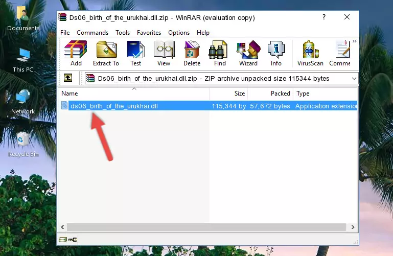 Copying the Ds06_birth_of_the_urukhai.dll file into the file folder of the software.