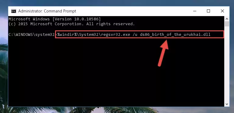 Creating a new registry for the Ds06_birth_of_the_urukhai.dll file in the Windows Registry Editor