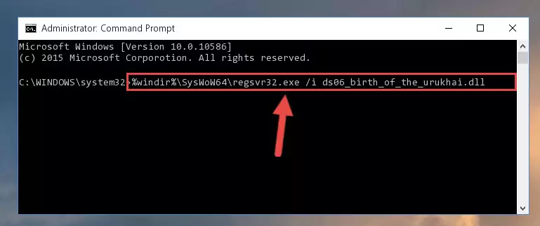 Uninstalling the damaged Ds06_birth_of_the_urukhai.dll file's registry from the system (for 64 Bit)