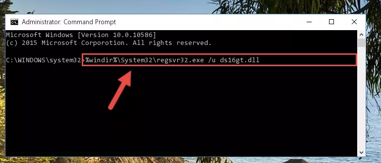Reregistering the Ds16gt.dll library in the system