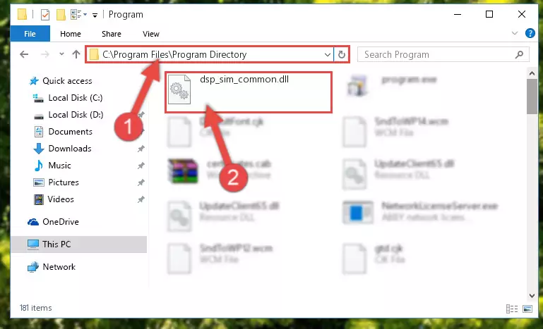 Uninstalling the Dsp_sim_common.dll library's problematic registry from Regedit (for 64 Bit)