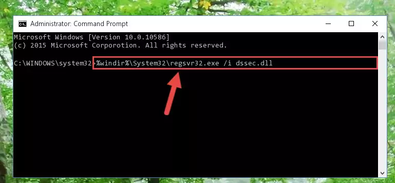 Reregistering the Dssec.dll file in the system (for 64 Bit)
