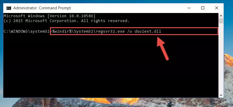 Creating a new registry for the Dsuiext.dll file in the Windows Registry Editor