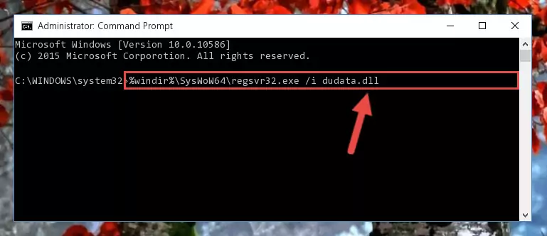 Cleaning the problematic registry of the Dudata.dll file from the Windows Registry Editor