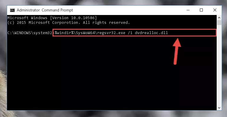 Uninstalling the Dvdrealloc.dll file from the system registry