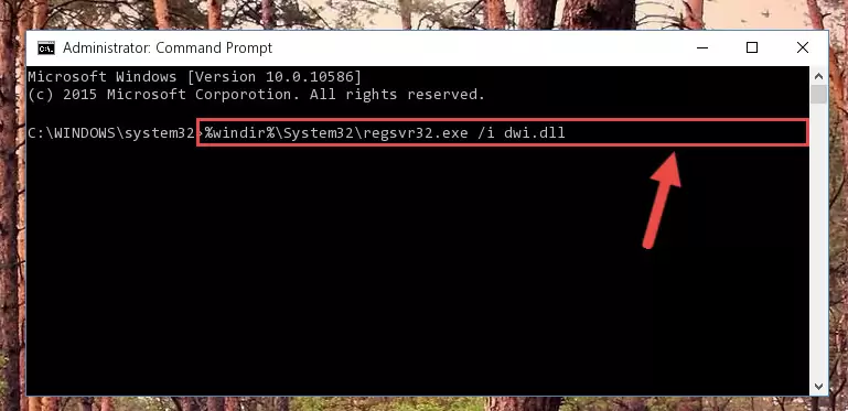 Reregistering the Dwi.dll library in the system (for 64 Bit)