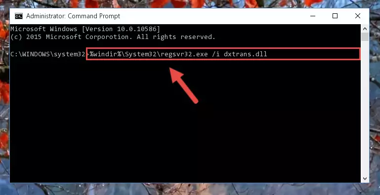 Deleting the Dxtrans.dll file's problematic registry in the Windows Registry Editor