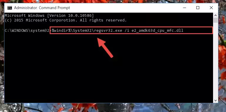 Cleaning the problematic registry of the E2_amdk63d_cpu_mfc.dll file from the Windows Registry Editor