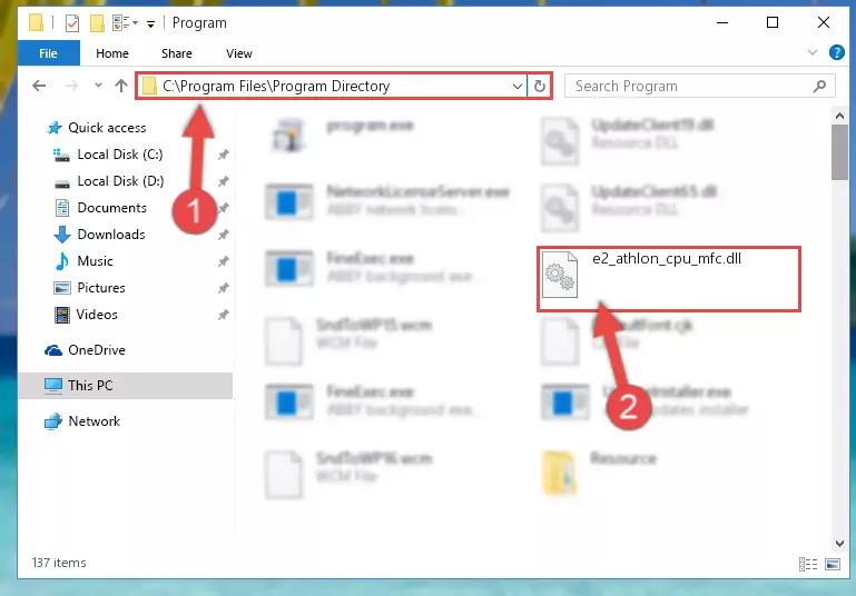 Uninstalling the broken registry of the E2_athlon_cpu_mfc.dll library from the Windows Registry Editor (for 64 Bit)