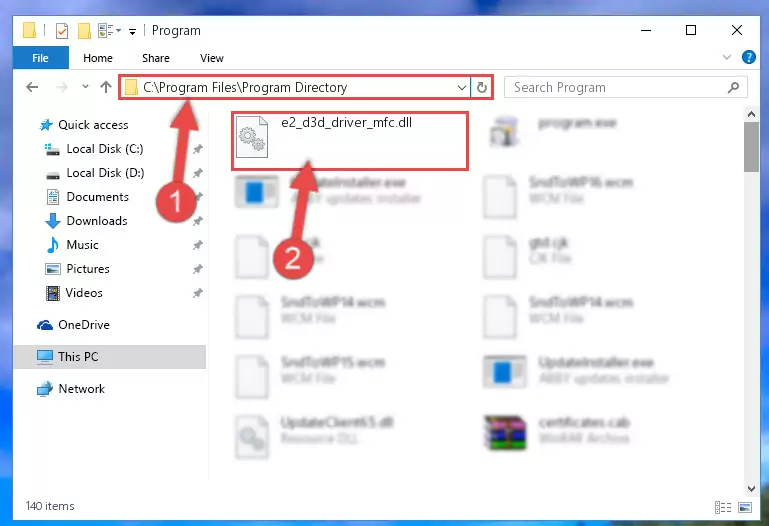 Choosing the E2_d3d_driver_mfc.dll library