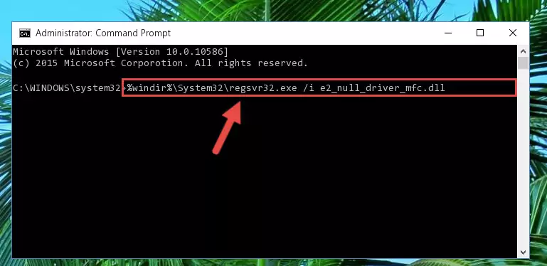 Cleaning the problematic registry of the E2_null_driver_mfc.dll library from the Windows Registry Editor