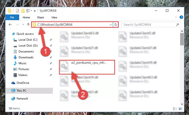 Extracting the E2_pentiumiii_cpu_mfc.dll library to the desktop