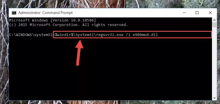Cleaning the problematic registry of the E900mod.dll file from the Windows Registry Editor