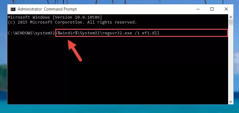 Deleting the damaged registry of the Efi.dll
