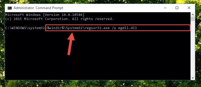 Creating a new registry for the Egdll.dll file in the Windows Registry Editor