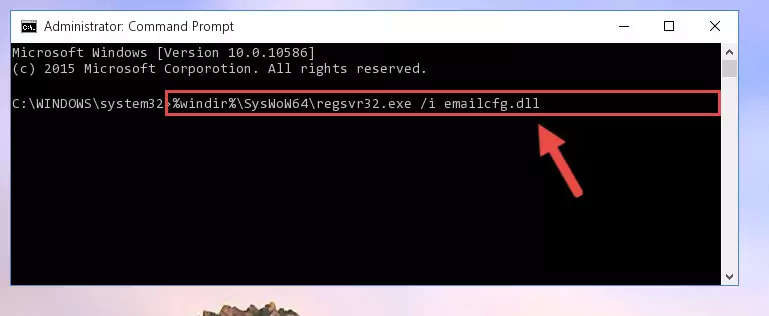 Cleaning the problematic registry of the Emailcfg.dll file from the Windows Registry Editor
