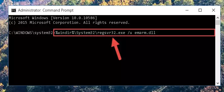 Creating a new registry for the Emarm.dll file in the Windows Registry Editor