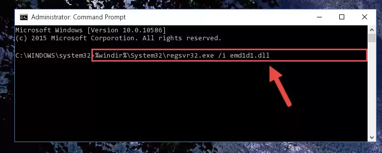 Reregistering the Emd1d1.dll file in the system (for 64 Bit)
