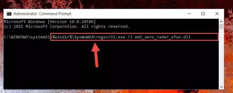 Uninstalling the damaged Eml_aero_radar_sfun.dll library's registry from the system (for 64 Bit)