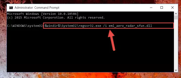 Deleting the damaged registry of the Eml_aero_radar_sfun.dll