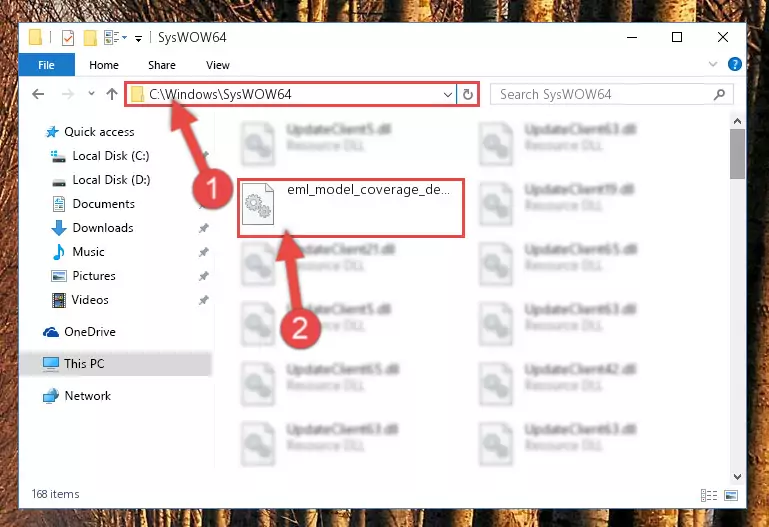 Copying the Eml_model_coverage_demo_sfun.dll file to the Windows/sysWOW64 folder