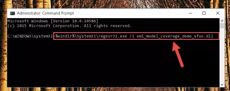 Reregistering the Eml_model_coverage_demo_sfun.dll file in the system (for 64 Bit)