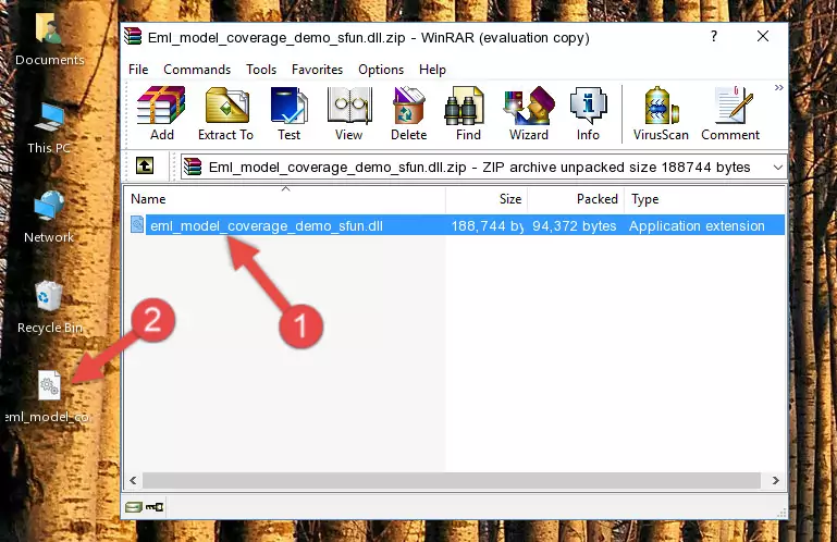 Copying the Eml_model_coverage_demo_sfun.dll file into the software's file folder