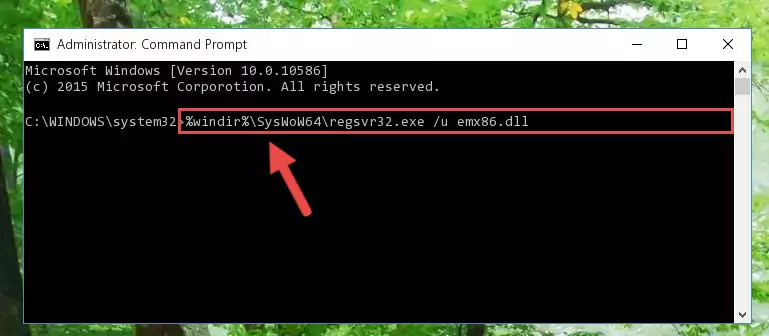 Reregistering the Emx86.dll file in the system (for 64 Bit)