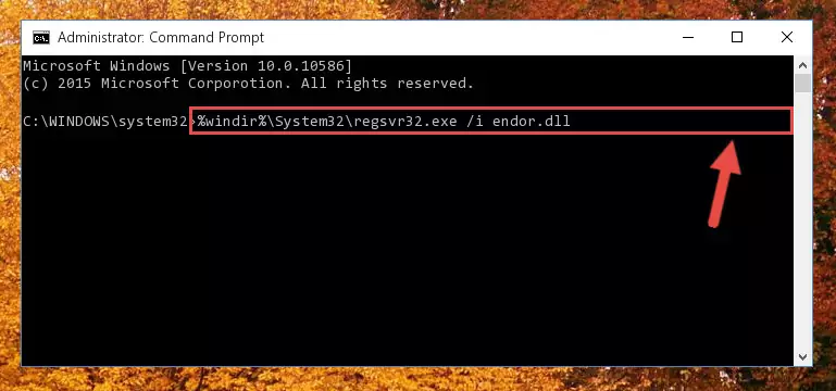 Deleting the damaged registry of the Endor.dll