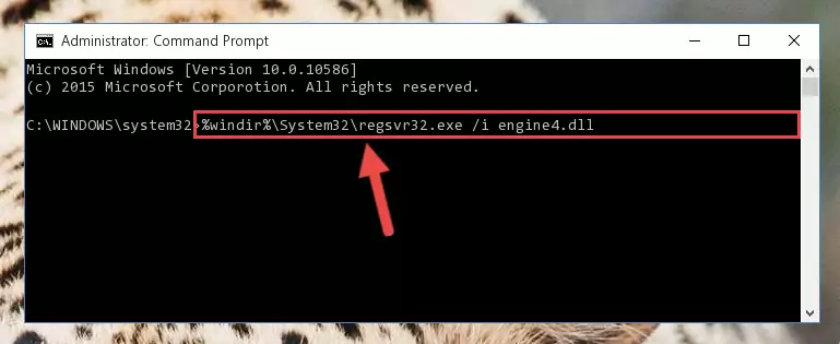 Reregistering the Engine4.dll file in the system (for 64 Bit)