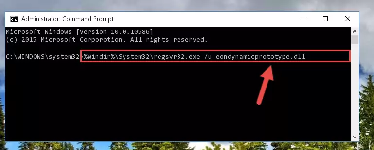 Reregistering the Eondynamicprototype.dll file in the system