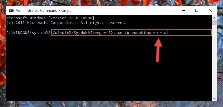 Reregistering the Eonokimporter.dll file in the system (for 64 Bit)