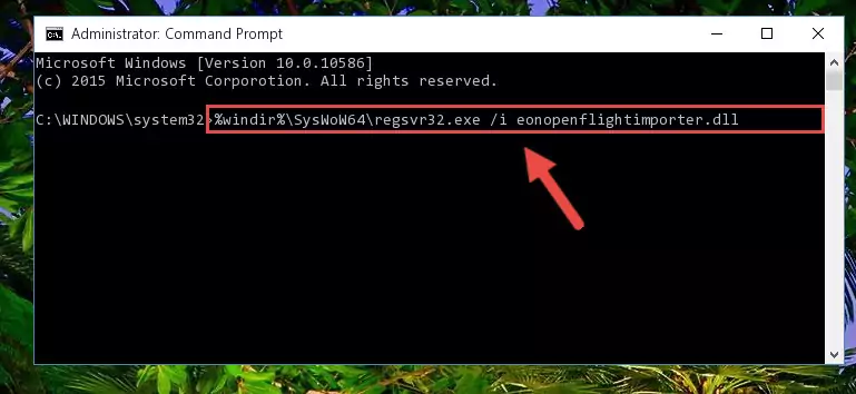 Uninstalling the Eonopenflightimporter.dll file from the system registry