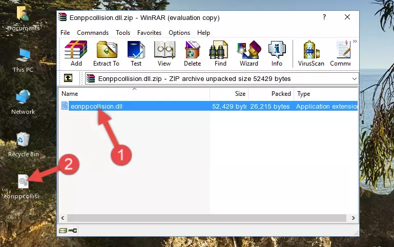 Copying the Eonppcollision.dll file into the file folder of the software.