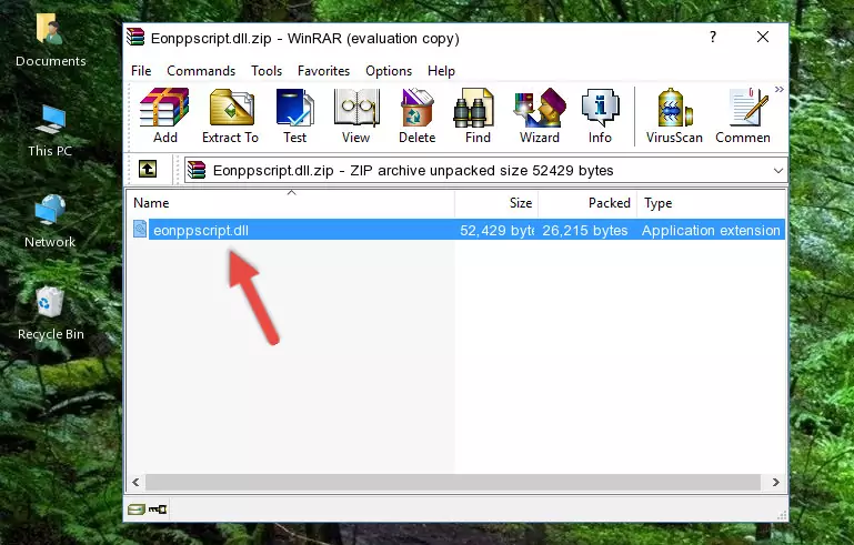 Copying the Eonppscript.dll file into the file folder of the software.