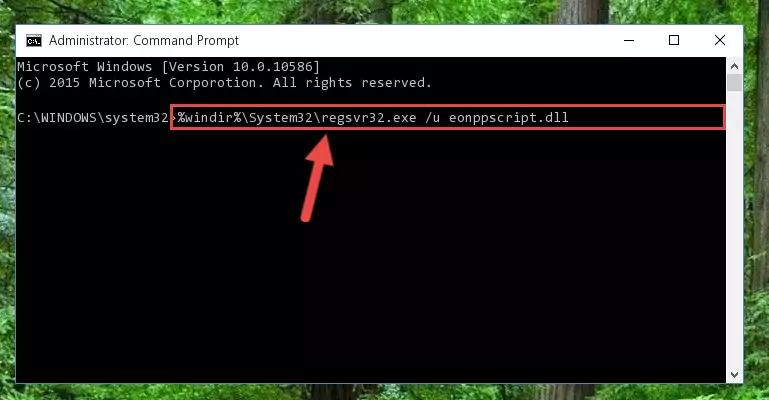 Reregistering the Eonppscript.dll file in the system