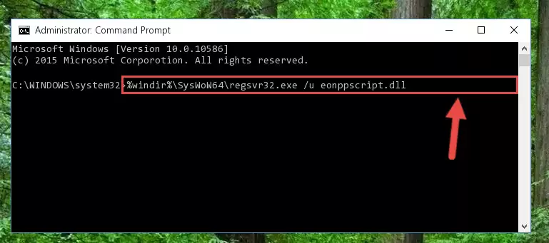 Reregistering the Eonppscript.dll file in the system (for 64 Bit)