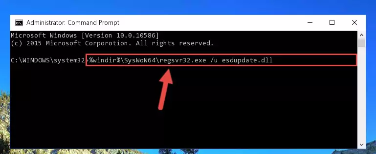 Reregistering the Esdupdate.dll file in the system (for 64 Bit)