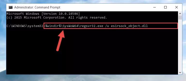 Creating a new registry for the Esirsock_object.dll file in the Windows Registry Editor