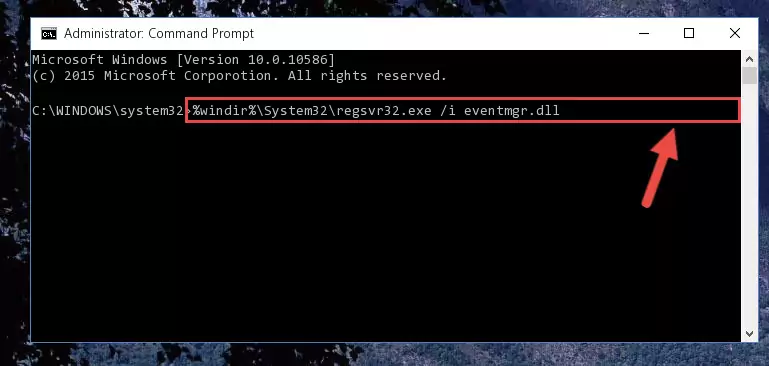 Deleting the Eventmgr.dll file's problematic registry in the Windows Registry Editor