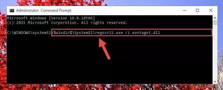 Uninstalling the Evntagnt.dll file from the system registry