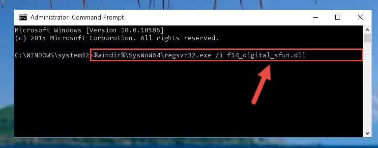 Uninstalling the F14_digital_sfun.dll library's broken registry from the Registry Editor (for 64 Bit)