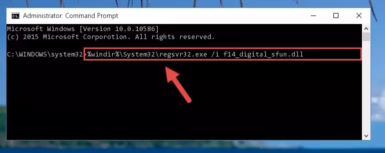 Uninstalling the F14_digital_sfun.dll library from the system registry