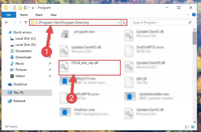 Choosing the F1524_tms_mp.dll library