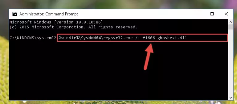 Deleting the F1606_ghoshext.dll file's problematic registry in the Windows Registry Editor