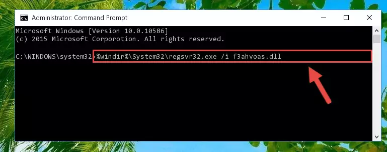 Uninstalling the F3ahvoas.dll file from the system registry