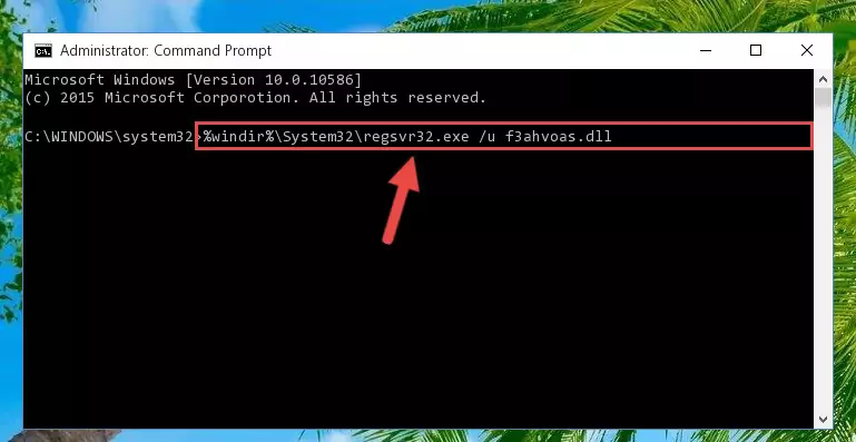 Creating a new registry for the F3ahvoas.dll file