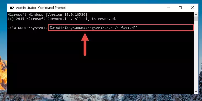 Deleting the F451.dll library's problematic registry in the Windows Registry Editor