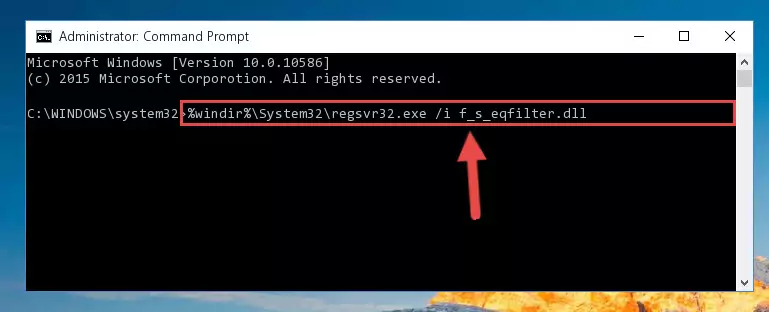 Uninstalling the F_s_eqfilter.dll library from the system registry